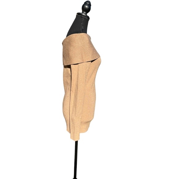 NWT Women’s Tan shimmer off the shoulder option cardigan sweater by INC Size L - Picture 4 of 5